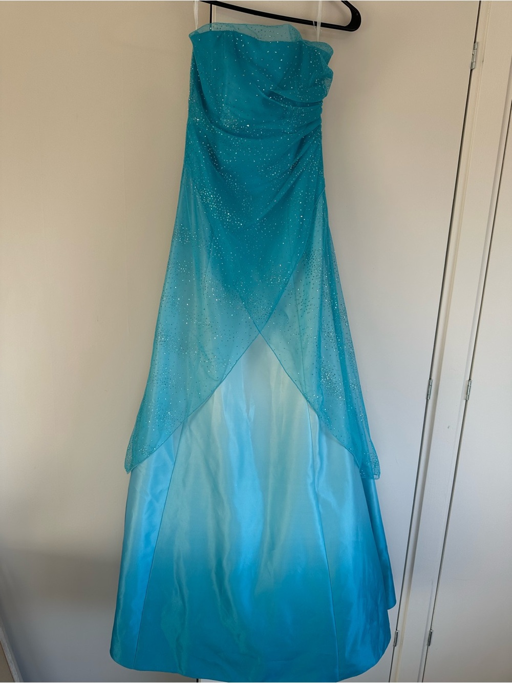 JRA Apparel Turquoise Teal Sparkle Prom Dress Size 3/4